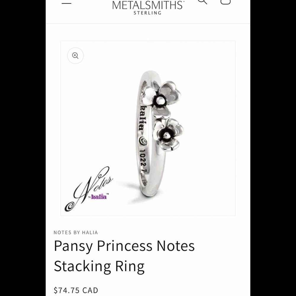 Sterling Silver Flower Stacking Ring - Picture 9 of 9